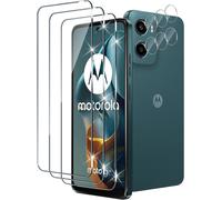 3 Pieces Tempered Glass For Motorola Moto E15/Moto G05 5g With 3 Pieces Rear Camera Protector, 9h Hardness Bubble-Free Screen Protector, Ultra Hd Tempered Glass Film