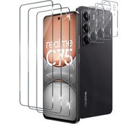 3 Pieces Tempered Glass For Realme C75 4g With 3 Pieces Rear Camera Protector, 9h Hardness Bubble-Free Screen Protector, Ultra Hd Tempered Glass Film