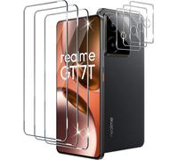 3 Pieces Tempered Glass For Realme Gt 7t/Realme Gt 7 With 3 Pieces Rear Camera Protector, 9h Hardness Bubble-Free Screen Protector, Ultra Hd Tempered Glass Film