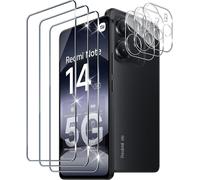3 Pieces Tempered Glass For Xiaomi Note 14 5g With 3 Pieces Rear Camera Protector, 9h Hardness Bubble-Free Screen Protector, Ultra Hd Tempered Glass Film