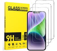 3 Pieces Tempered Glass Screen Protector Film For Iphone 14 Iphone 16e Iphone 13 Ultra Resistant Anti-Scratch Bubble-Free Screen Protector With Iphone 13 Pro 6.1 Inch