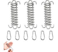 3 Pieces Tensioner Shade With 6 Hooks Kit Fixing Sail Shade Spring Double Loop Tension Spring Reusable For Tents Awnings Camping