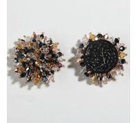 3 pièces Tête de Fleur 3D brodée à Coudre sur Patch en Maille pour Appliques de Mariage, Robe, vêtements DIY, Boutons perlés