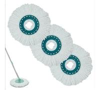 3 Pièces Têtes de Balai Rechange Leifheit Clean Twist Disc Mop Microfibre Très Absorbante Convient à Tous Les Types de Sols