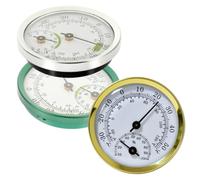 3 Pièces Thermomètre et Hygromètre à Cadran Mini, Boîtier Métal