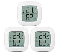 3 Pièces Thermomètre Hygromètre Mini Électronique, Abs Blanc