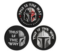 3 Pièces This is the Way Mandalorian Tout/Demi Casque Tactique Chasseur De Primes Patch Drôle Le Moral De L'Armée À La Broderie Patch Veste pour Vêtements, Gilet Uniforme