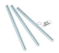 3 Pièces Tige Filetée M12 x 300 mm, Tiges Filetées en Acier Galvanisé, Tige Filetee avec Filetage Métrique Complet e Résistance 4, Goupille Filetée Métrique Boulon Fileté Tiges Métallique