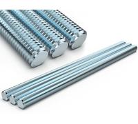 3 Pièces Tige Filetée M8 Galvanisé Tige Filetée en Acier au Carbone Tige Filetée Goujon Ancrage Tige Filetée avec Filetage Métrique Complet, Classe de Résistance 4.8, DIN 975 Tige Metal (Argent)