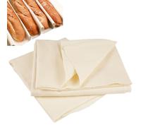 3 Pièces Toile à Pâte en Lin, 75x45 cm Tissu Boulanger Professionnel, Toile de Fermentation du Pain, Toiles de Lin pour La Cuisson du Pain pour Baguette, Pâtisseries, Amateurs de Cuisson et Débutants