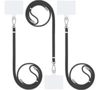 3 Pièces Tour De Cou Telephone Portable, Détachable Cordon Téléphone Attache Laniere Collier Telephone Cou, Ajustable Bandoulière Corde Ficelle Telephone Universel (Noir)[Mag5299192]