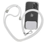 3 Pièces Tour De Cou Telephone Portable, LYHURK Détachable Cordon Téléphone Attache Laniere Collier Telephone Cou, Ajustable Bandoulière Corde Ficelle Telephone Universel (Blanc)