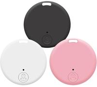 3 Pièces Traceur GPS pour Chien et Chat, Traceur Localisateur D'objets GPS Compatible avec iOS/Android, Traceu-r Miniature Rond pour Valises/Portefeuilles/Clés/Sacs/Bagages, Batterie Remplaçable