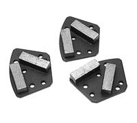 3 Pièces Trapezoid Diamant Meules pour Sol Béton | Enlèvement de surface agressif, liant grossier 16, segment à 2 dents, utilisation avec broyeur à sec et humide, bloc robuste