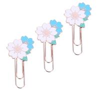 3 Pièces Trombones Cerise en Alliage de Zinc, Clips Mémo Élégants | Marque-pages Réutilisables, Finition Réfléchissante, pour Dossiers et Cartes, Usage Quotidien, Classe