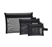 3 Pièces Trousse de Maquillage en Filet Noire, Légère | Format Voyage à Glisser Paquet ou Paquet à Dos, Accès Rapide, Garde les Articles Indispensables Propres et Rangés
