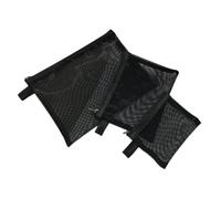 3 Pièces Trousse de Maquillage Portable en Filet Noir, Légère | Fermeture Éclair, Accès Facile, Grosse Capacité, à Glisser Paquet ou Paquet à Dos, Usage Quotidien