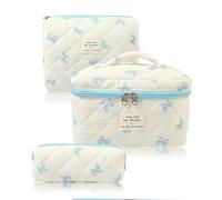 3 PièCes Trousse De Toilette Femme Voyage, Motif Floral Grande Trousse De Toilette Doux avec Fermeture éClair Portable Trousse Maquillage pour Les Dames Les Filles à La Maison Voyage