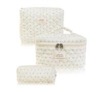 3 PièCes Trousse De Toilette Femme Voyage, Motif Floral Grande Trousse De Toilette Doux avec Fermeture éClair Portable Trousse Maquillage pour Les Dames Les Filles à La Maison Voyage