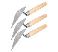 3 Pièces Truelle de Maçon Triangulaire avec Manche en Bois | Accès aux Angles, Usage Multi-fonction, pour Enduit et Ragréage de Sol, Prise Ergonomique