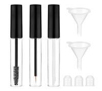 3 Pièces Tubes de Mascara Vides 10 ml Récipient de Crème Rechargeable Brillant à Lèvres Eyeliner Tube de Mascara Vide avec Brosse à Cils pour Sérum de Croissance des Sourcils (Noir)