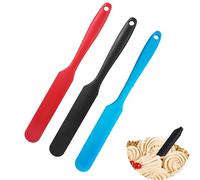 3 Pièces Ustensiles de Cuisine Spatule Patisserie Spatule en Silicone pour Bocaux Grattoir à Bocaux Flexible Résistant à la Chaleur Avec Manche Long et Fin pour Gratter les Sauces MéLanger le Levain