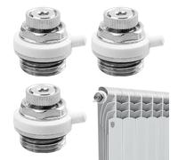 3 pièces Vanne de purge automatique : 1/2 purge automatique de radiateur, soupape de purge en laiton, valve de radiateur auto-ventilée, purgeur de radiateur pour radiateur, chaudière
