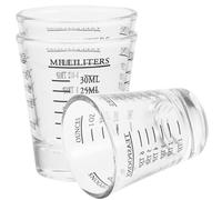 3 Pièces Verre Doseur en Verre Noir 30ml avec Échelle pour Café | Mesure Précise, Bord Rond et Lisse, Surface Transparente, Usage Barista à Domicile Café