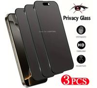 3 Pièces Verre Trempé De Confidentialité Pour Iphone 17/16/15/14/13/12/11 Promax 15 Plus 17 Pro 12 Mini Xr Xs 15 Pro Film De Protection Anti-Espion.3pcs.Anti-Spy Glass