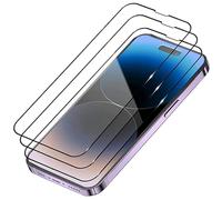 3 Pièces Verre Trempé pour iPhone 14 Pro, Ultra Résistant Film Protection écran, Dureté 9H, Anti-Rayures, Sans Bulles, Facile à Installer, Protecteur d'écran Compatible avec iPhone 14 Pro