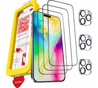 3 Pièces Verre Trempé Pour Iphone 16 Pro Couverture Complète Avec 3 Pièces Caméra Arrière Protection Accessoire,9h Protection Écran