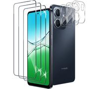3 Pièces Verre Trempé Pour Oppo A5x 4g/5g Avec 3 Pièces Caméra Arrière Protecteur, Dureté 9h Film Protection Écran En Sans Bulles, Ultra Hd Film Vitre Trempé