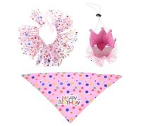 3 Pièces Vêtements De Costume d'anniversaire pour Animaux De Compagnie Vêtements pour Petits Chiens Friandises d'anniversaire pour Chien Copains Chapeau d'anniversaire pour Happyyami