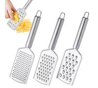 3 Pièces Zesteur en Acier Inoxydable, Rapeuse Cuisine, Rape Parmesan, Zesteur Râpe à Fromage Manuelle, Zesteur de Haute Qualité, pour Agrumes, Parmesan, Gingembre, Chocolat et Noix de Muscade