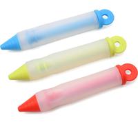 3 pieCs de seringue à gâteaux Seringue à garnir Silicone Fondant Stylo à gâteaux Stylo de décoration de gâteaux 3 De seringues à gâteaux, Convient pour les gâteaux, pâtisseries et décorations de desse