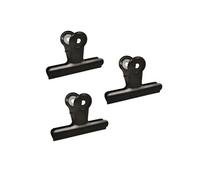 3 pinces double clip en métal noir 9 x 7 x 4 cm