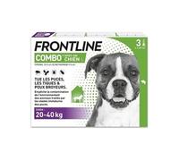 FRONTLINE Combo Chien - Anti Puces, Anti-Tiques - Protège L'Habitat, Élimine Puces Pendant 8 Semaines-Tiques Pendant 4 Semaines - Pour Chien 20 à 40 kg - Fabriqué en France -3 Pipettes Spot-On