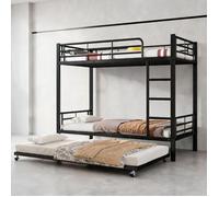 3 places Lit superposé avec lit escamotable design gain de place en métal sl lack 90 x 200 cm