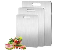 3 planches à découper 100 % titane, lavables au lave-vaisselle, avec poignée, réversibles, pour comptoir de maison, camping, cadeaux de pendaison de crémaillère pour femmes (M+L+ML)