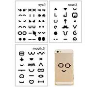 3 planches (yeux + nez + bouche) de stickers autocollants , série Making emoticons pour décorer vos smartphones, tablettes , PC, MacBook ou autres objets , combinaison et imagination à votre guise G