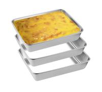 3 Plat Inox 25.8x20x5CM - Rectangulaire - Four