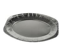 3 plats de service aluminium ovale 35x24cm argent - papstar 10410 Gris G