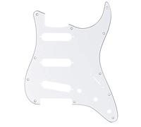 3-Ply White 11-Hole Stratocaster Pickguard | Remplacement authentique Fender, Strat 11 trous, 3 plis blanc, pièce guitare électrique, installation facile