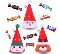 3 Pochons de Noël garnis de 40 chocolats assortis : Célébrations, Milka, Kinder Schokobons et Mini Bueno, Daim | Un cadeau Original pour gâter les Gourmands à Noël