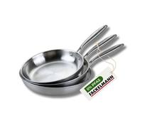 3 poêles 20 24 et 26 cm inox 18/10 Triply Fackelmann Vita3