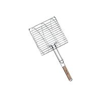 3 poisson 28 x 28 cm poisson griller Pince à grill barbecue spatule poisson Support embout avec manche en bois acier chromé