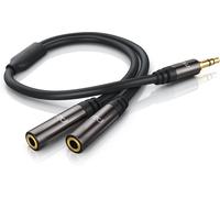 3-pole Audio Y Jack Cable-AUX Audio Jack Y Adapter-Audio Jack Extension Cable for Headphones and Headphones-1x 3.5mm Male to 2X Female 3.5mm-HQ Premium Series Aux Cable