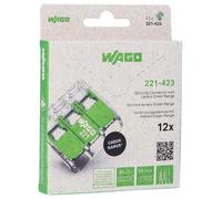 3 Pôle Terminal Bloc/Épissure Connecteur Levier Verrou 4Mm 450V 32A Vert 12 Lot