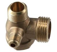 3-Port Brass Male Threaded Air Compressor Check Valve Central Pneumatic, G1/8x G3/8x G1/2