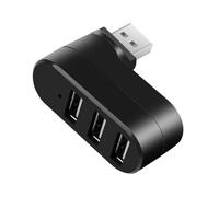 3-Port USB 2.0 Hub, USB Splitter Adapter, Flexible Rotation Design, 3 Port Expansion Safe Device Connector, for Cell Phones, Digital Cameras, HD Camera Accessories